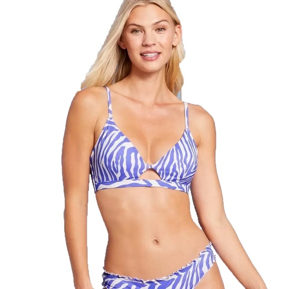 Shade & Shore Other - Shade & Shore Purple Zebra Stripe Unlined Underwire Bikini Top 38DD‎